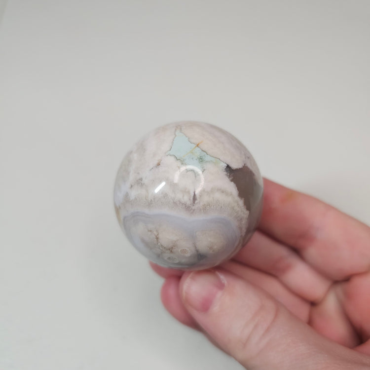 Green Flower Agate Sphere High Quality Collectible