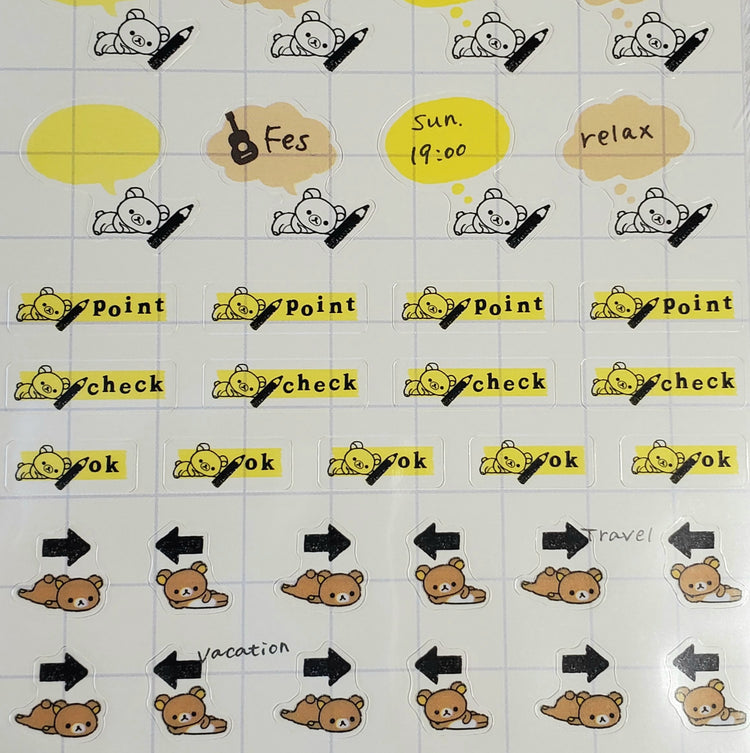 San-x Rilakkuma Stickers Sticker Sheet Planner Points Kawaii Japan