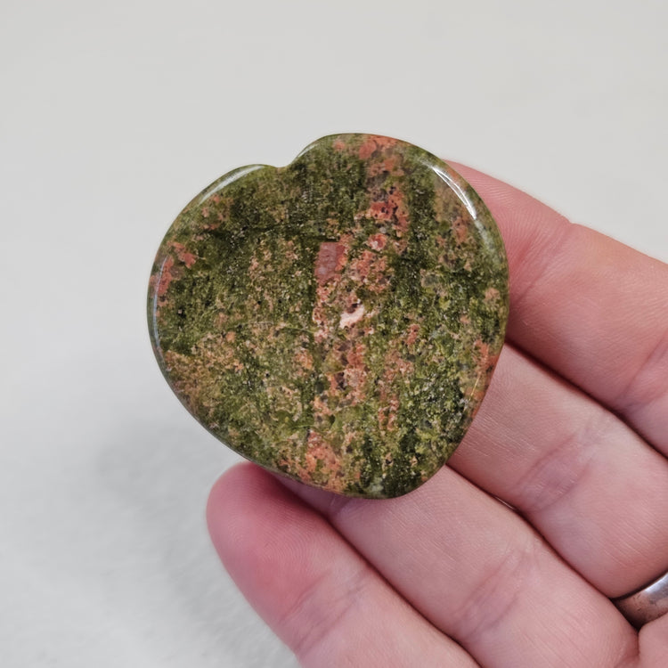 Unakite Worry Pocket Stone Crystals BONUS Info Card Gifts