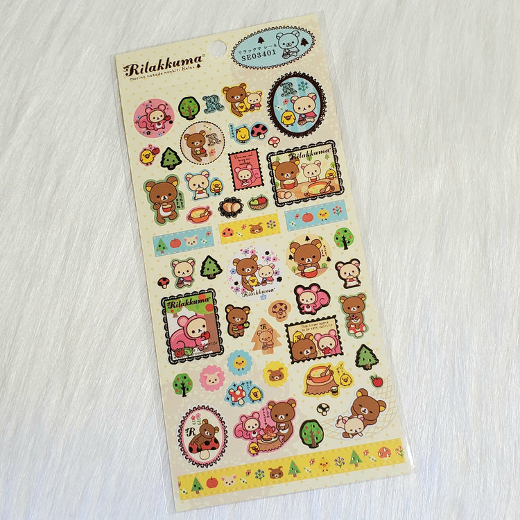 San-x Rilakkuma Forest Stickers Sticker Sheet Kawaii Japan Collectible