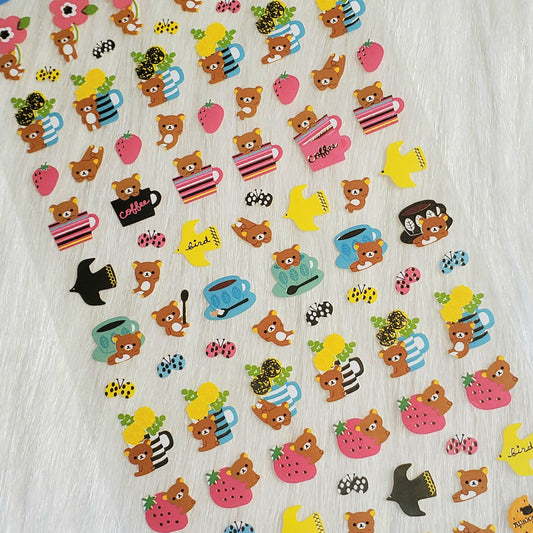 San-x Rilakkuma Coffee Stickers Sticker Sheet Kawaii Japan Collectible Gifts