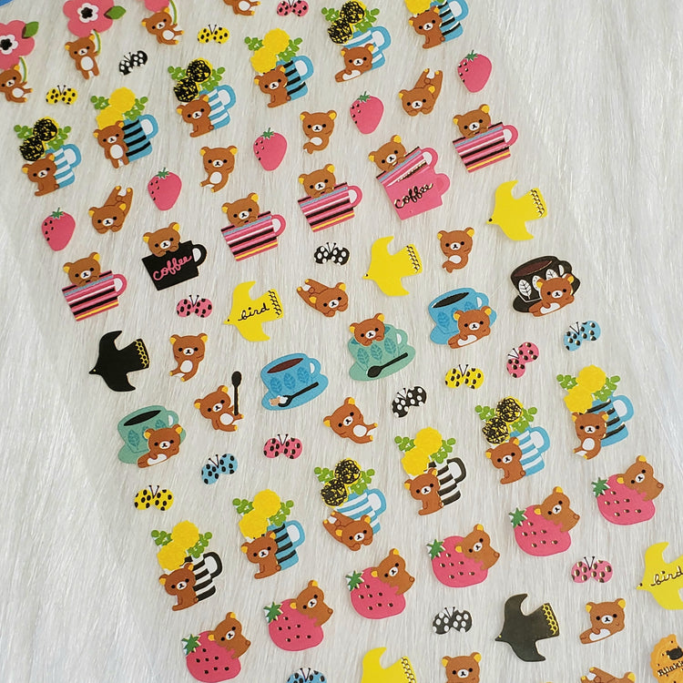 San-x Rilakkuma Coffee Stickers Sticker Sheet Kawaii Japan Collectible Gifts