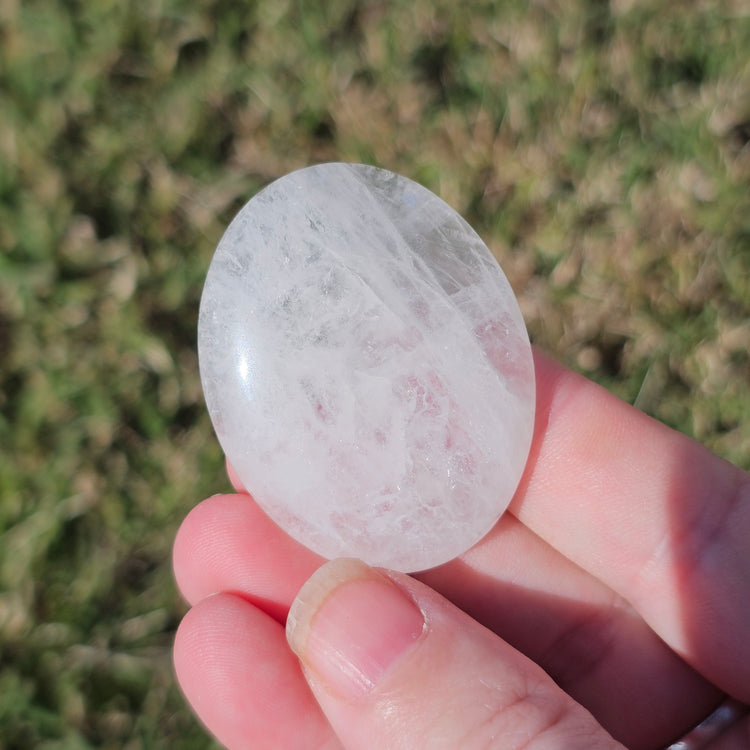 Clear Quartz Worry Pocket Stone Crystal BONUS Info Card Gifts