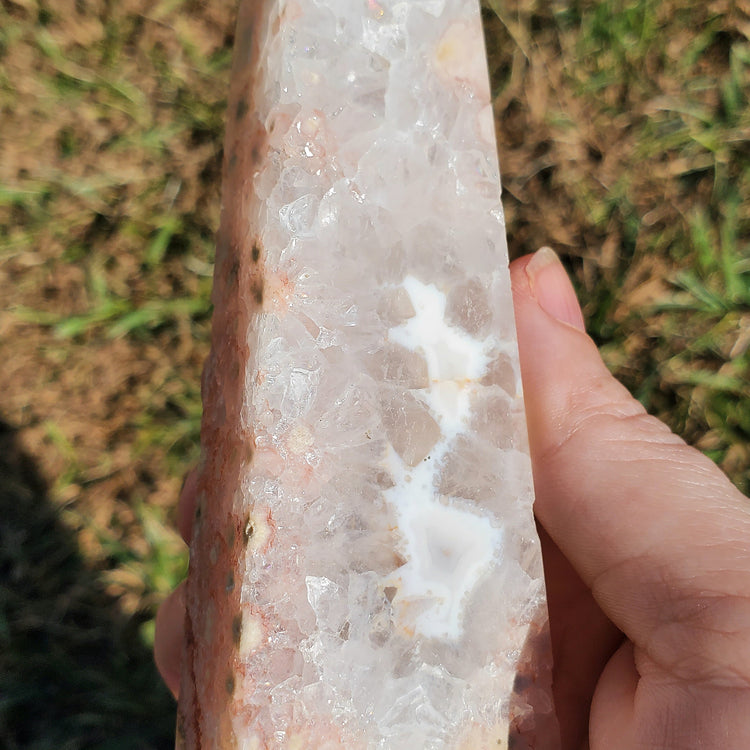 Flower Agate Generator Tower Obelisk Crystals Collectible BONUS INFO CARD