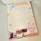 Happy Life Large Memo Pad Sticker Page Kawaii Stationery Notepad Collectible Used