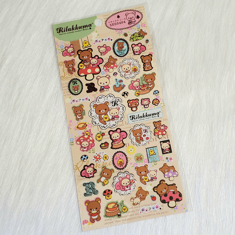 San-x Rilakkuma Forest Stickers Sticker Sheet Kawaii Japan Collectible