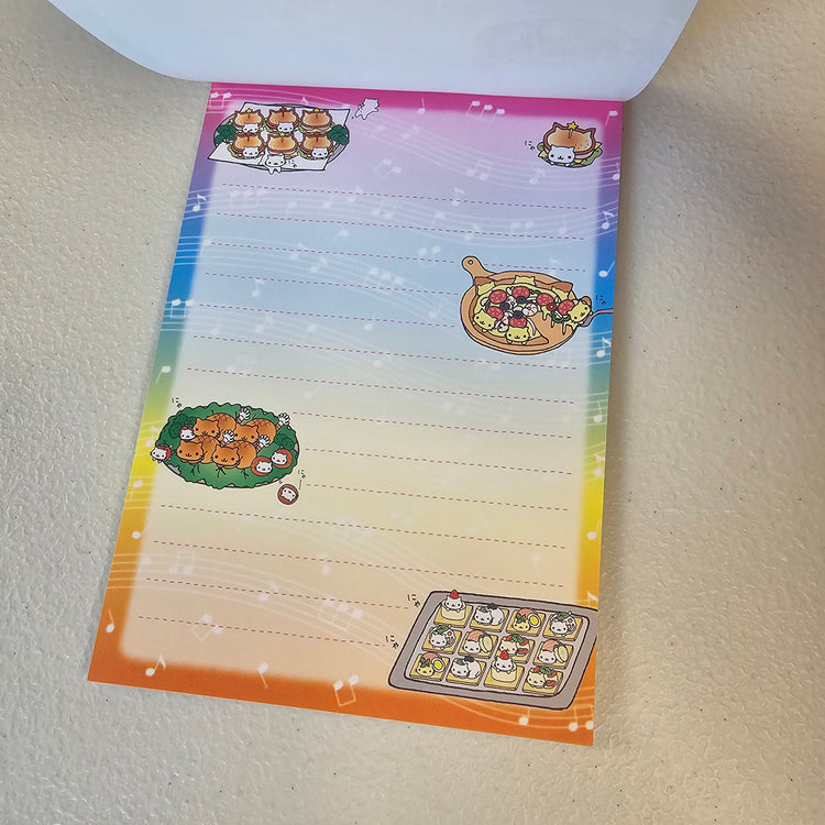 Nyanko Party Large Memo Pad Sticker Page Kawaii Stationery Notepad Collectible