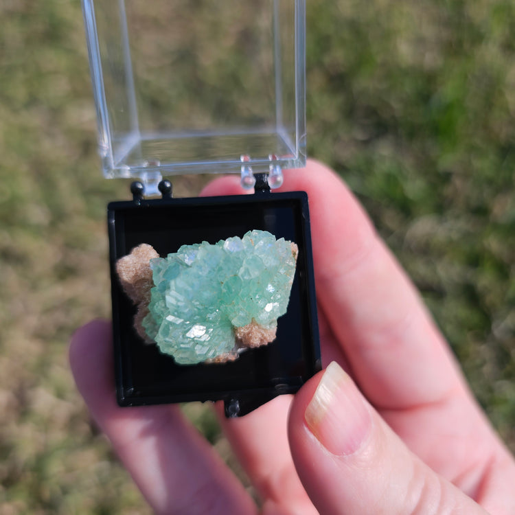 Fluorapophyllite Stilbite Crystals Minerals Thumbnails Natural Specimen Collectible