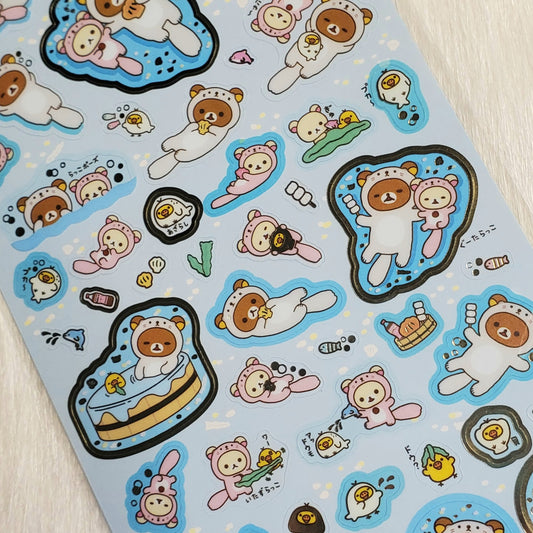 San-x Rilakkuma Otter Stickers Sticker Sheet Kawaii Japan Collectible Cute Gifts