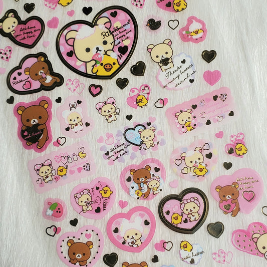 Retro San-x Rilakkuma Stickers Sticker Sheet Kawaii Japan Collectible Gifts