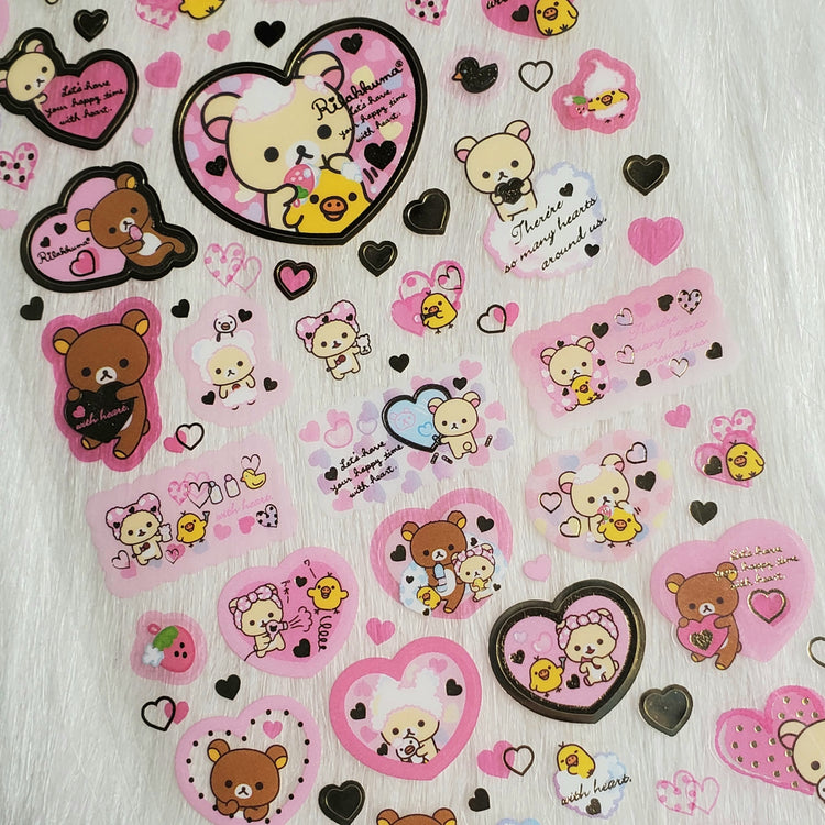 Retro San-x Rilakkuma Stickers Sticker Sheet Kawaii Japan Collectible Gifts