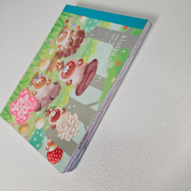 Kinoko no Mori Large Memo Pad Rain Kawaii Stationery Notepad Used