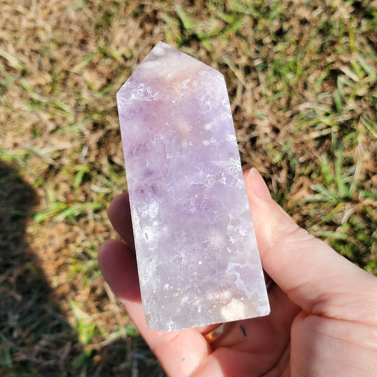 Amethyst Flower Agate BONUS INFO CARD Crystals Minerals Collectible