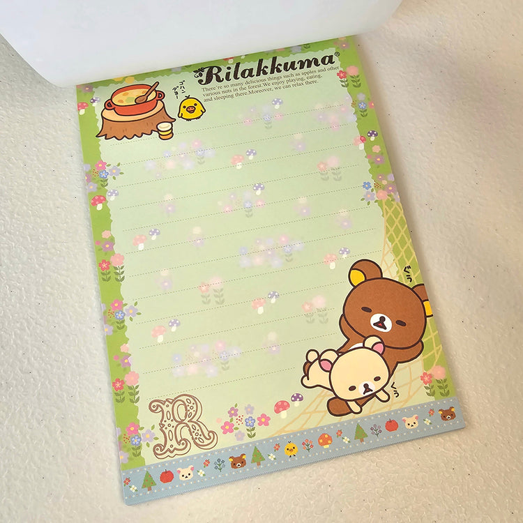 Rilakkuma Large Memo Pad Sticker Page Kawaii Stationery Notepad Collectible Used