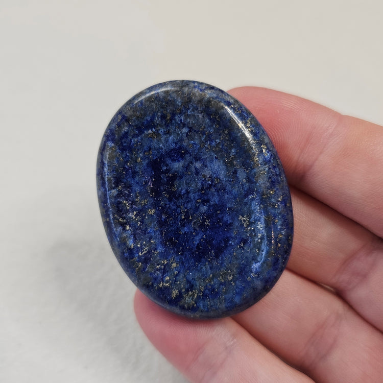 Lapis Lazuli Worry Pocket Stone Pyrite Crystal BONUS Info Card Gifts