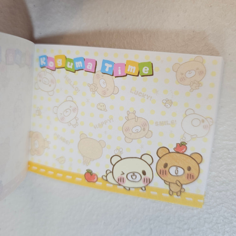 Crux Koguma Time Mini Memo Pad Kawaii Stationery Collectible Gifts USED