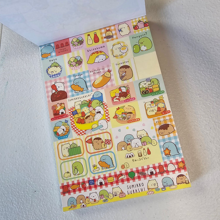 Sumikko Gurashi Memo Pad Sticker Page Kawaii Stationery Collectible Gifts Used