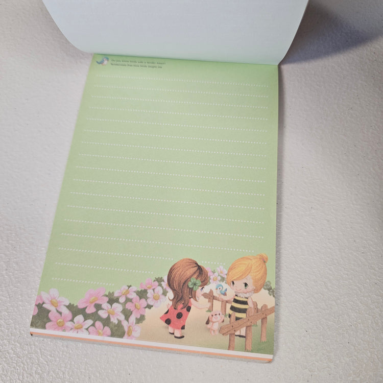 Honey Bee Large Memo Pad Post Card Kawaii Stationery Notepad Used