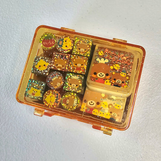 Bear's Cafe Mode Kawaii Stamp set stampers Japan Retro Collectible Gifts Planner Used