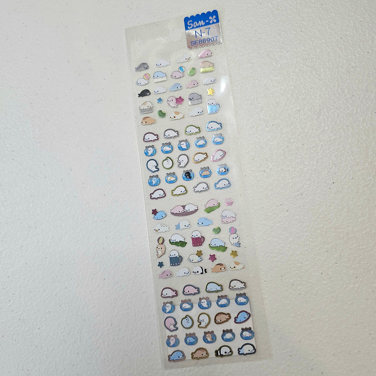 San-x Mamegoma Kawaii Stickers Sticker Sheet Vintage Japan Collectible Cute Gifts