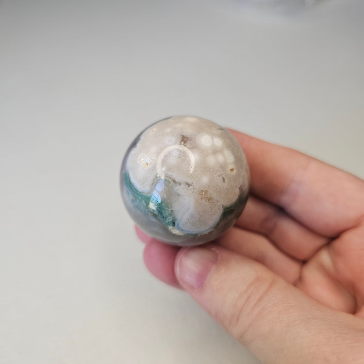 Green Flower Agate Sphere High Quality Collectible