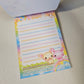 Robin Milk Large Memo Pad Sticker Page Kawaii Stationery Notepad Used