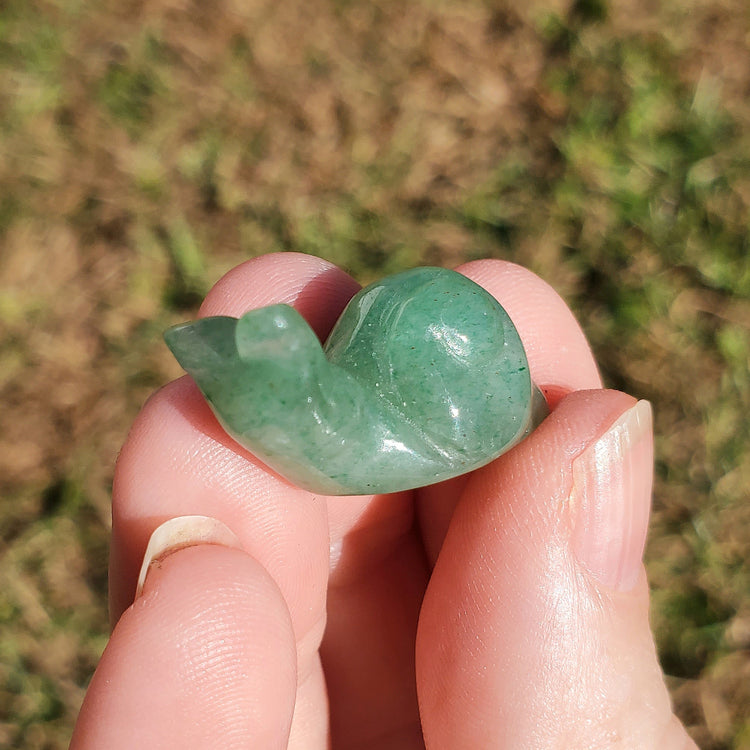 Green Aventurine Happy Snail Mail Carving Crystals Minerals Collectible Gifts