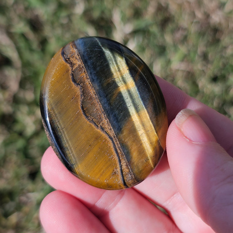 Tiger's Eye Worry Pocket Stone BONUS Info Card Gifts