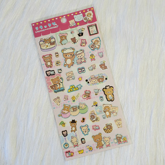 San-x Rilakkuma Hot Spring Stickers Sticker Sheet Kawaii Japan Collectible Cute Gifts