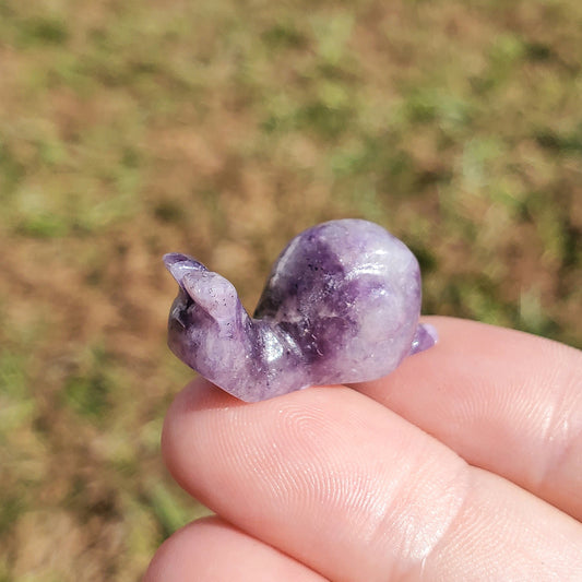 Amethyst Happy Snail Mail Carving Crystals Minerals Collectible Gifts