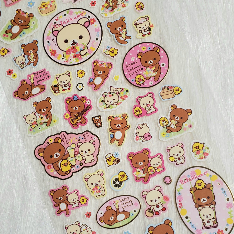 San-x Rilakkuma Picnic Stickers Sticker Sheet Kawaii Japan Collectible Gifts