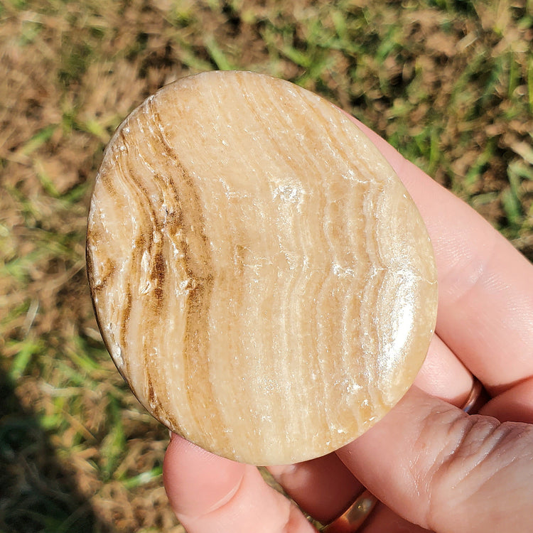 Rootbeer Calcite Pocket Worry Stone Crystals Mineral Stones Gifts