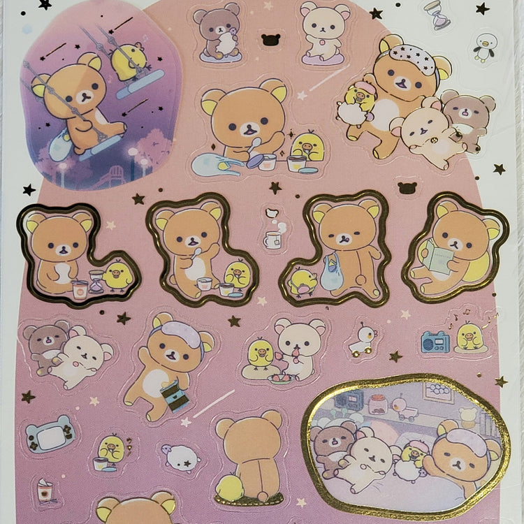 San-x Rilakkuma Slumber With You Stickers Sticker Sheet Kawaii Japan Collectible Cute Gifts