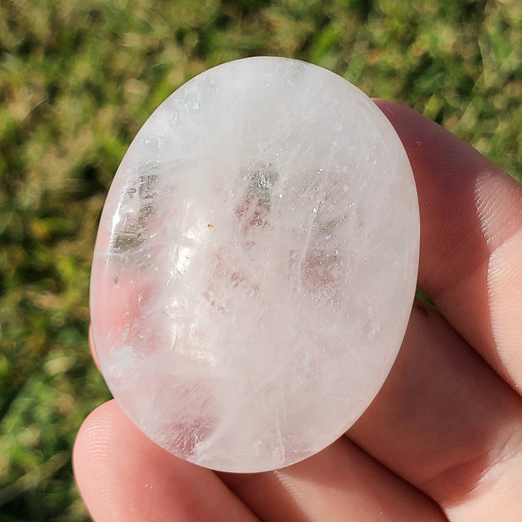 Clear Quartz Beautiful Worry Pocket Stone Crystals Mineral BONUS Info Card Gifts