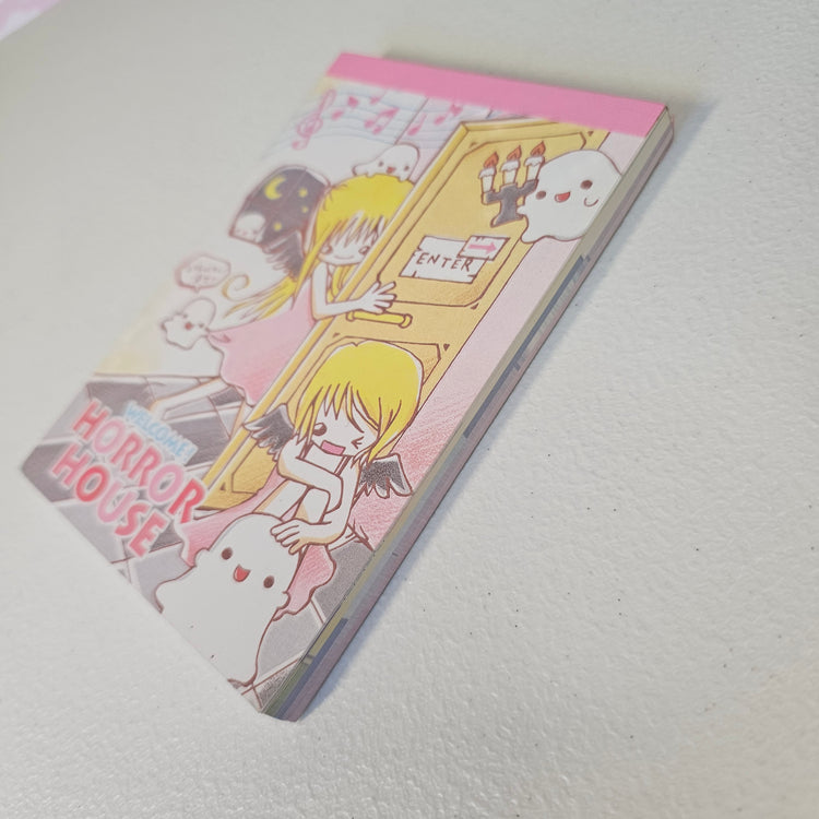 Horror House Large Memo Pad Postcard Sticker Page Kawaii Stationery Notepad Used