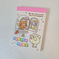 Crux Koguma Time Mini Memo Pad Kawaii Stationery Collectible Gifts USED