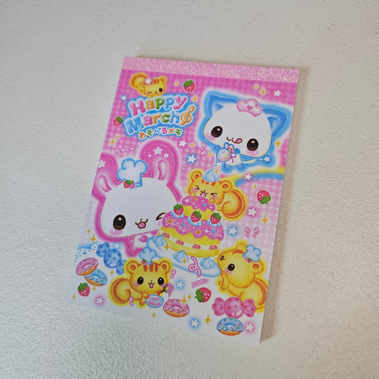 Happy March Large Memo Pad Kamio Japan Kawaii Japan