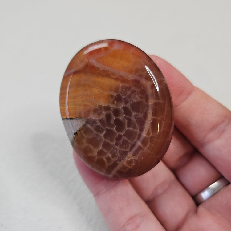 Fire Agate Worry Pocket Stone Crystals Stones BONUS INFO CARD Gifts
