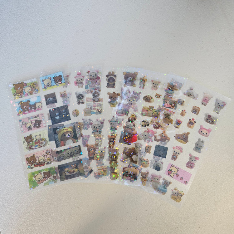 Rilakkuma Kawaii Stickers Sticker Sheet LOT (5) Kawaii Japan