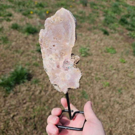 Beautiful Pink Amethyst on Stand BONUS Info Card Crystals Minerals Specimen Nature