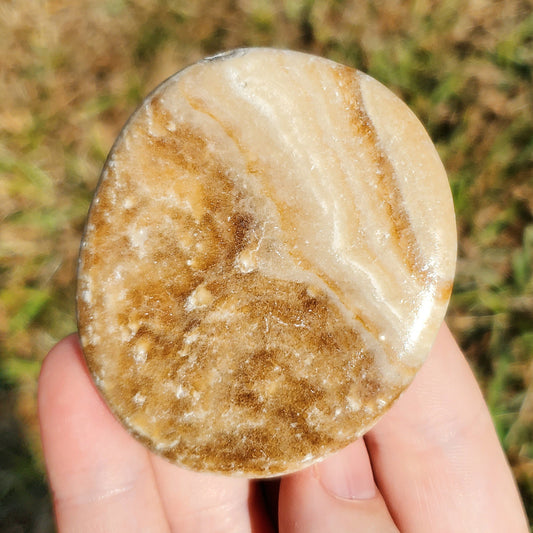 Rootbeer Calcite Pocket Worry Stone Crystals Mineral Stones Gifts C