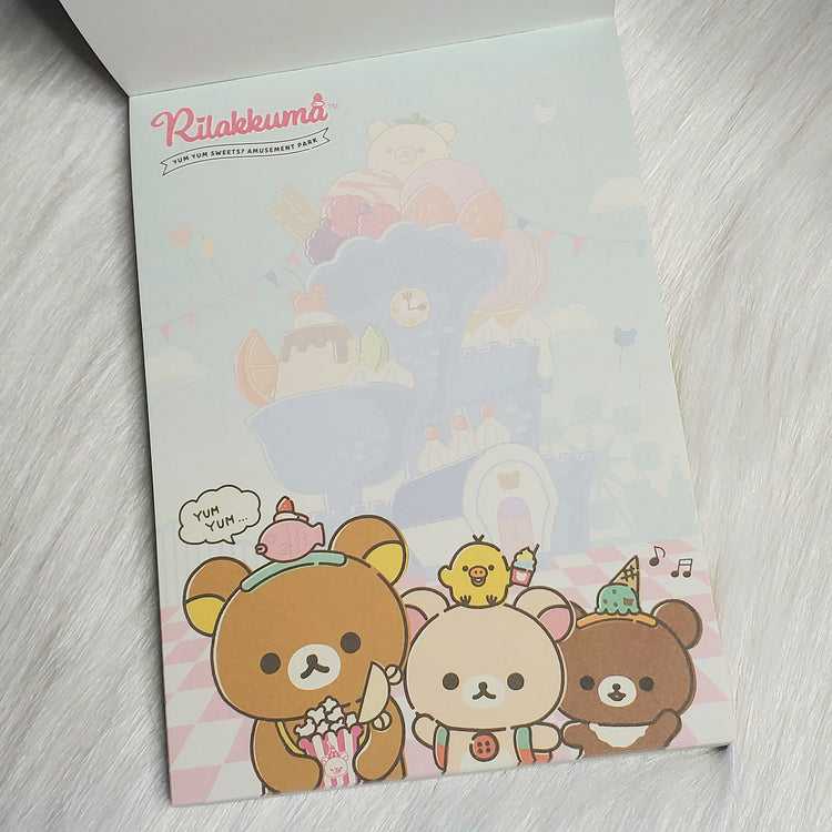 Rilakkuma Amusement Park Large Memo Pad Kawaii Stationery Notepad Collectible Gifts