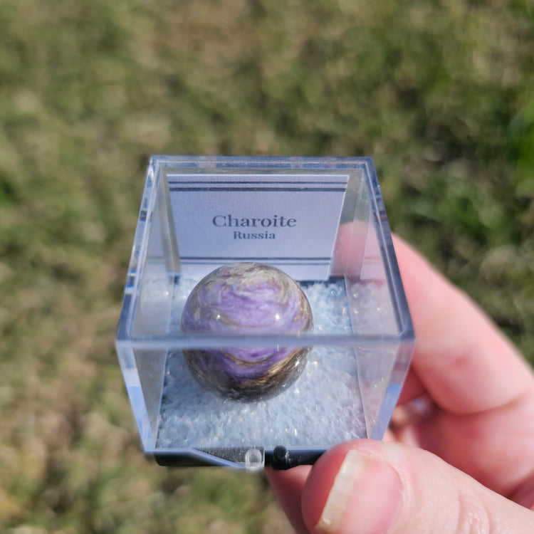 Charoite Crystals Minerals Thumbnails Natural Specimen Collectible