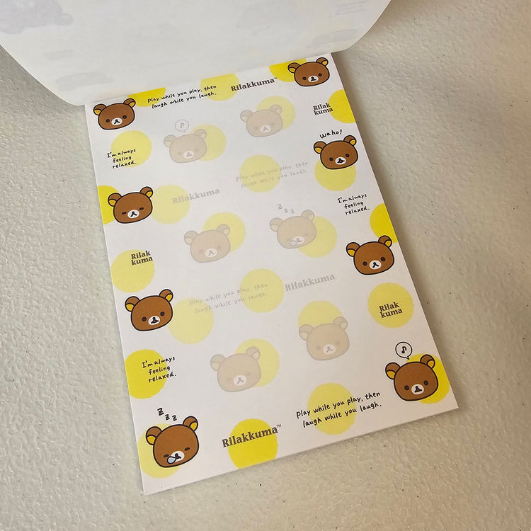Rilakkuma Large Memo Pad Sticker Page Kawaii Stationery Notepad Collectible Used