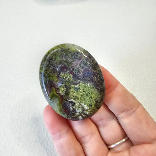 Dragon Blood Jasper Worry Pocket Stone Crystals Mineral Stones Natural BONUS Info Card