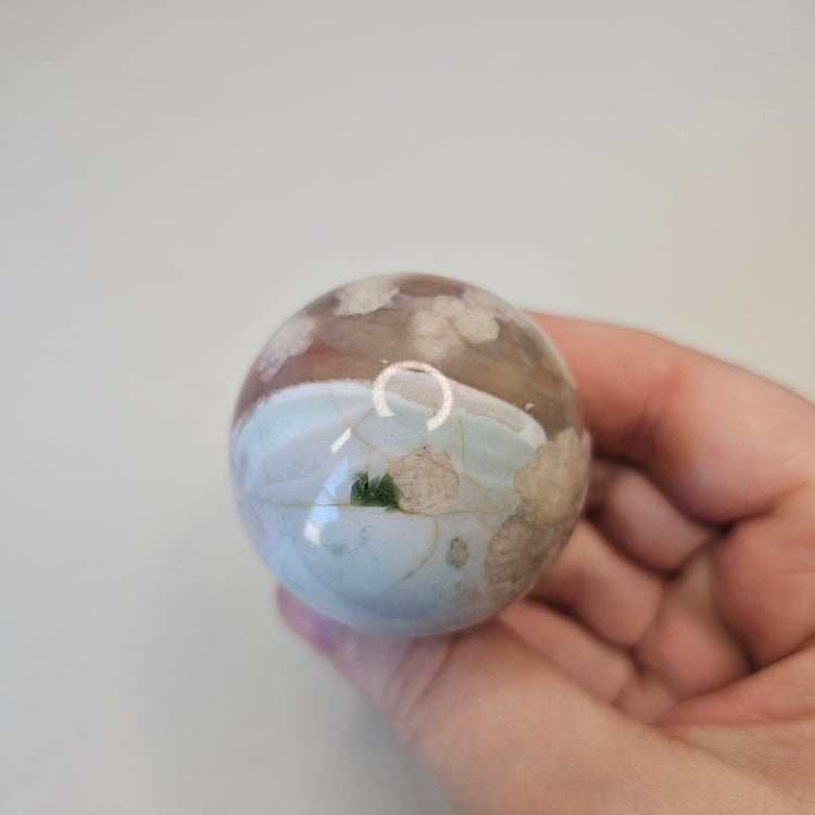 Green Flower Agate Sphere High Quality Collectible