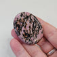 Rhodonite Handcrafted Thumb Pocket Worry Stone Anxiety Relief BONUS Info Card
