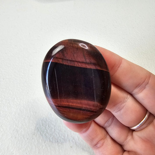 Red Tiger's Eye Worry Pocket Stone Crystals BONUS INFO CARD Gifts