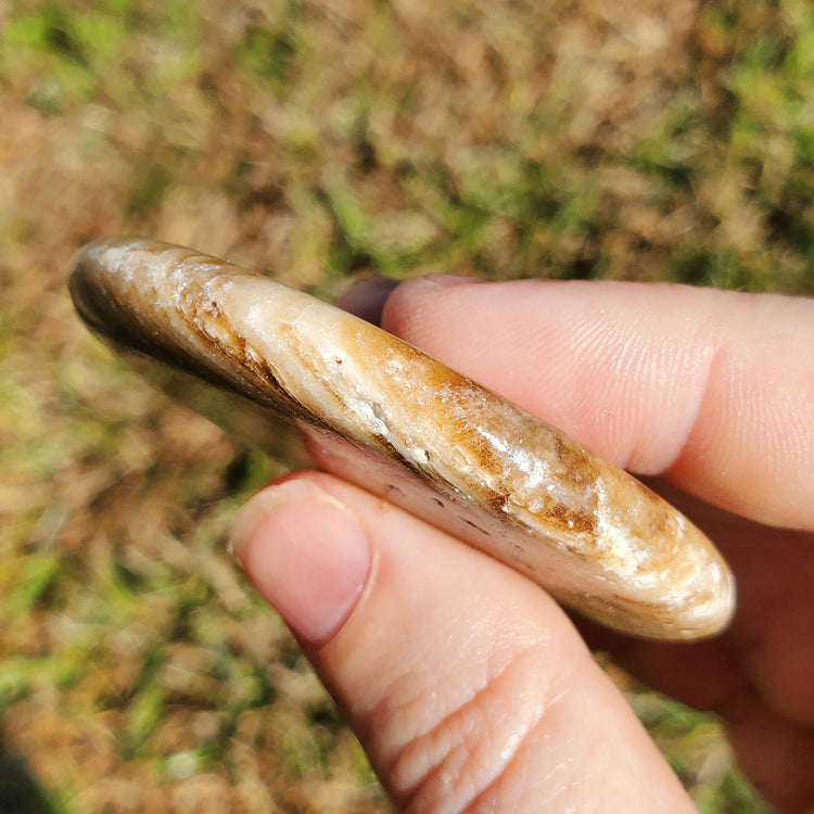 Rootbeer Calcite Pocket Worry Stone Crystals Mineral Stones Gifts