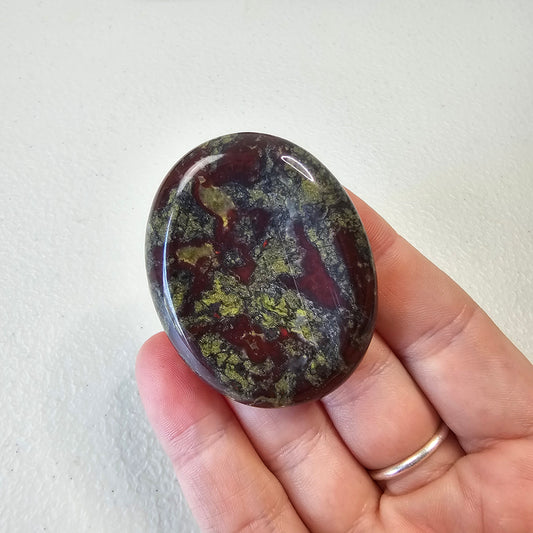 Dragon Blood Jasper Worry Pocket Stone Crystals Mineral Stones Natural BONUS Info Card